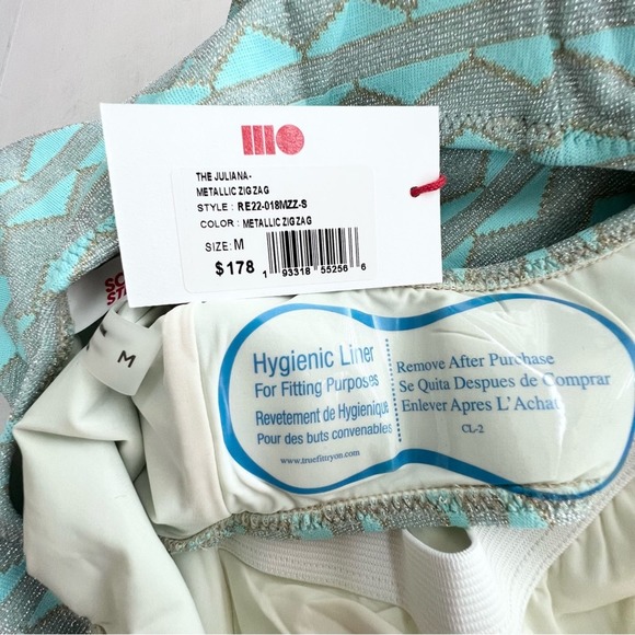 NEW Solid & Striped The Juliana Metallic Zig Zag One Piece Swimsuit - Picture 4 of 6